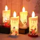 新款聖誕裝飾蠟燭燈LED仿真火焰蠟燭聖誕老人雪人裝飾小夜燈 全館免運