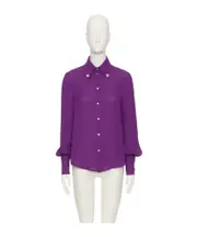 Valentino Buttoned Long-Sleeved Shirt IT40,IT44,IT42,IT38,IT48,IT36,IT46 purple orchids