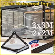 Instahut Tarpaulin Tarp 2x3m Canvas Heavy Duty Camping Poly Tarps Cover Clear AU
