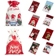 30x50cm Christmas Sack Canvas Hessian Candy Bags Xmas Santa Stocking Kids Gift