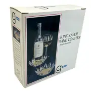 Grainware Carlisle Sunflower Wine Bottle Coaster Acrylic Lucite Like Crystal