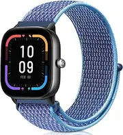 [VELULYX] Nylon Elastic Band Compatible with Amazfit GTS 4/GTS 4 Mini/GTS 3/GTS 2/GTS 2 Mini/GTS 2e/GTS, 20mm Elastic Band for Amazfit Bip 3/Bip 3 Pro/Bip U/Bip U Pro/Bip S/Bip S Lite