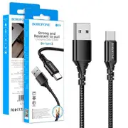 (1 Pack) BOROFONE (BX54) 1M 2.4A USB Type C Cable Fast Charging Charger Data Sync Cable Cord