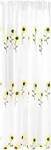 DECHOUS Sunflower Curtains Sunflower Window semi Sheer Curtain Curtains for Windows Sheer Curtain Sheer Bedroom Curtains Sheer Curtains Mesh Polyester White Curtain Yarn Sun
