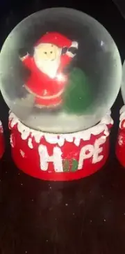 Christmas Snow Globes 2.5”Select:Santa “Hope”