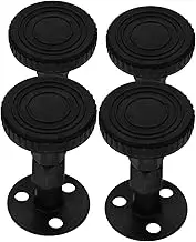 ULDIGI 4pcs Adjustable Bed Frame Brackets Headboard Wall Protectors Couch Wall Spacer Black Headboard Stabilizers for Noise Reduction and Stability