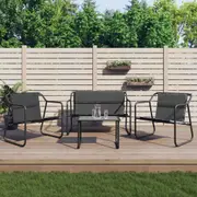 4 Piece Garden Lounge Set with Cushions Anthracite Steel vidaXL
