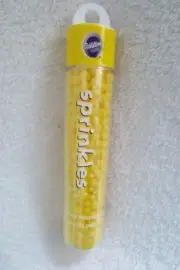 Wilton Sprinkles Jumbo Nonpareils Pearls Yellow Cupcakes Cake Topper New