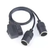 Universal ABS OBD2 Car Cigarette Lighter 16 Pin Socket Power 1 Way/2 Way Adapter