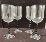 New MIKASA Lead Crystal Water Goblet - Viewpoint Black - 9.5" Tall - Austria