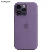 For iPhone 14 Pro Case Compatible with MagSafe Liquid Silicone Phone Back Cover [Induction Popover] Multicolor Purple