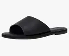 CUSHIONAIR Carly Slide Women Sandal with Memory Foam Black Vegan Leather Size 7