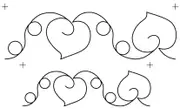 Quilting Full Line Stencil HEARTS & LOOPS A3 Reusable for Quilts use Pounce New