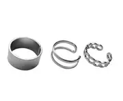 2 sets Punk Gold Wide Chain Rings Set For Women Girls Fashion Irregular Finger Thin Rings Gift Female Knuckle Jewelry Party