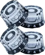 Blelsa Set of 4Pcs Dodecagon Electric Guitar Knobs Guitar Volume Knob Electric Guitar Bass Knob Volume Tone Knob Lp Potentiometer Cap Electric Guitar Parts Replacement Accessories Black