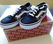 Vans Little Girl USA Size 13 Flowers & Checks Sneakers NIB
