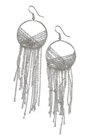 Layered Hoop Tassel Earrings--ADO-AEC-5135