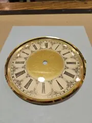 NEW 6.25" ROUND GOLD CLOCK FACE WITH CONVEX GLASS ROUND CLOK FACE
