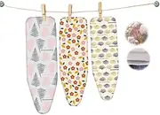 Cotton Ironing Board Cover and Pad 13x39in Scorch Resistance Ironing Board Cover with Drawstring and Hook Fasteners Easy Installation Standard Size(Pink)