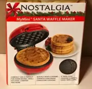 Nostalgia My Mini Santa Waffle Maker, Red NEW