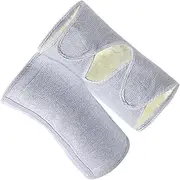 Baluue 1 Pair Wool Pads Woolen Leg Wraps Heated Brace Heated Winter Sleeve Protective Cover Liners for Hampers Light Grey Bamboo Charcoal Fiber-latex Silk