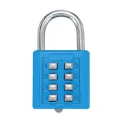 Push Button Combination Padlock 8-Digit 4-Position Lock Lake Blue