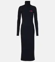 [MM6 Maison Margiela] MM6 Maison Margiela Knitted turtleneck midi dress AU 6 black