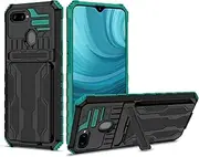 Protective Case Compatible with OPPO A7/A5S/A12/A11K/F9 Case with Card Package Holder,Military Grade Protection Heavy Duty Shockproof Phone Case Cover Compatible with OPPO A7/A5S/A12/A11K/F9 Case Shel