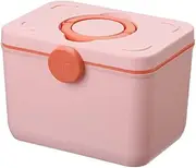 WUISOLQP First Aid Box Plastic Double Layer Storage Container Organizer Home Travel Emergency Kit Pill Makeup Case with Compartments, Light pink