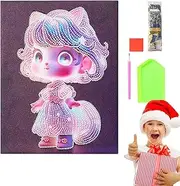 Gem Art Kits for Kids,Drill Painting Kits - Gem Art Crafts, Anime Girl Gem Art Kit, Art Project Kits, Gem Dots Paintings Kit
