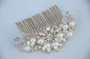 Rose gold wedding comb Pearl Hair comb Bridal Hair Accessories Bridal Hairpieces