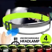 Waterproof COB LED Motion Sensor Head Torch Headlight USB Rechargeable Headlamp