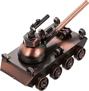 JUMPLAWN Decorative Tank Sculpture Army Tank Toys Model for Tabletop Shop Window