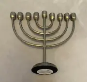 Tree of Life Menorah Gold Tone Hanukkah 9 Taper Candle Holder. New