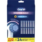 Oral-B Sensitive Clean Electric Toothbrush Replacement Heads 16 pack