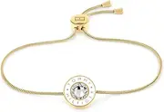 [Tommy Hilfiger] Women's Stainless Steel and Crystal 2780806 Link Charm Bracelet, GOLD, One Size