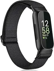 Fintie Elastic Bands Compatible with Fitbit Inspire 2 / Inspire HR/Inspire/Ace 3 / Ace 2, Adjustable Stretchy Nylon Loop Band Breathable Replacement Strap Accessory Wristband