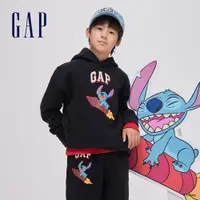 在飛比找蝦皮商城優惠-Gap 男童裝 Gap x 史迪奇聯名 Logo印花刷毛帽T