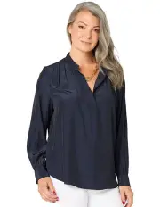 [Fella Hamilton] Desire V Neck Popover Blouse in Ink