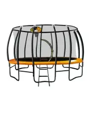 Kahuna 16ft Trampoline Kahuna Jumper Outdoor Round Pad Mat Net Ladder Basketball Set Orange