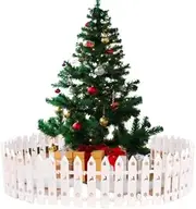 20 PCS Christmas Tree Fence Decorations - Xmas Indoor Outdoor Gate for Pet Garden Plastic Picket Fences Party Decor (Assembly Needed)