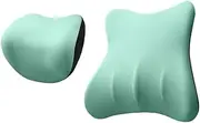 Car Seat Cushion Memory Foam Car Headrest, Neck Pillow, Car Waist Pillow Set, Waist Support, Universal for All Seasons car seat Protector(Green)