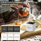 3Pcs Tea Sugar Coffee Canister Set with Bamboo Lids Large Capacity Tea njpOD