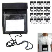 24 Travel Passport Holder Neck Stash Pouch Transparent Black Wallet Id Documents