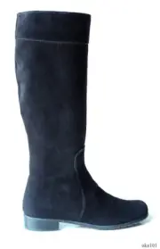 new STUART WEITZMAN black suede TALL FLAT BOOTS 6.5 'Rider' Shoes