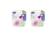 4pc Chicco Nursing Baby Physio Air Silicone Soother Dummy Pacifier 6-16m Girl