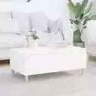Durable White Coffee Table with Drawer Engineered Wood Living Room Furniture
