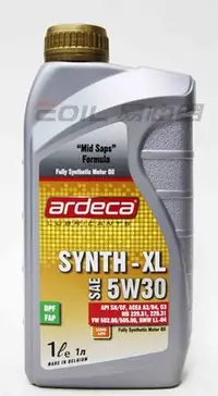 在飛比找Yahoo!奇摩拍賣優惠-【易油網】【缺貨】ARDECA 5W30 SYNTH-XL 