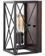JONATHAN Y Norris X-Frame 6in Rustic LED Sconce