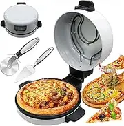 2000W Electric Pizza Maker, 12-Inch Indoor Portable Pizza Oven with Double-Sided Heating Elements, Non-Stick Coating, Energy Efficient Pizza Machine for Pizzas, Crepe, Pancake and Omelette Maker